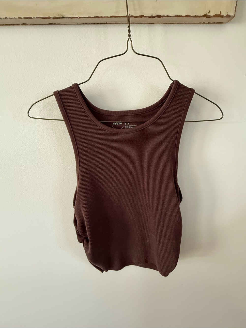 Aerie Brown Ribbed Tank Top Medium
